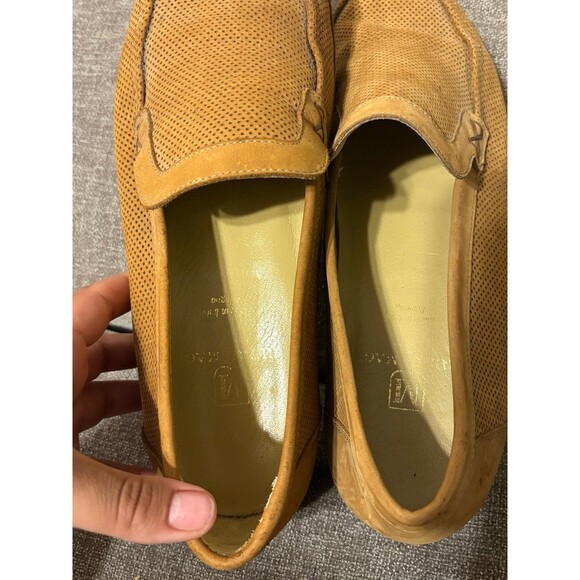 Bruno Magli Tan Leather Laser Cut Loafer Mens size 10.5